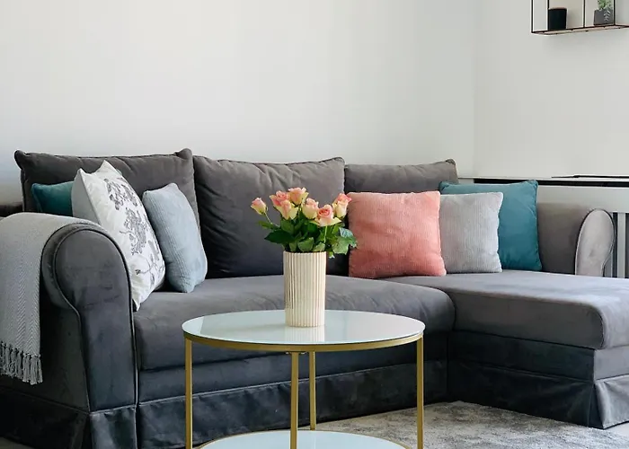 W Slupsku Z Klimatyzacja Balkonem Parkingiem アパート スウプスク